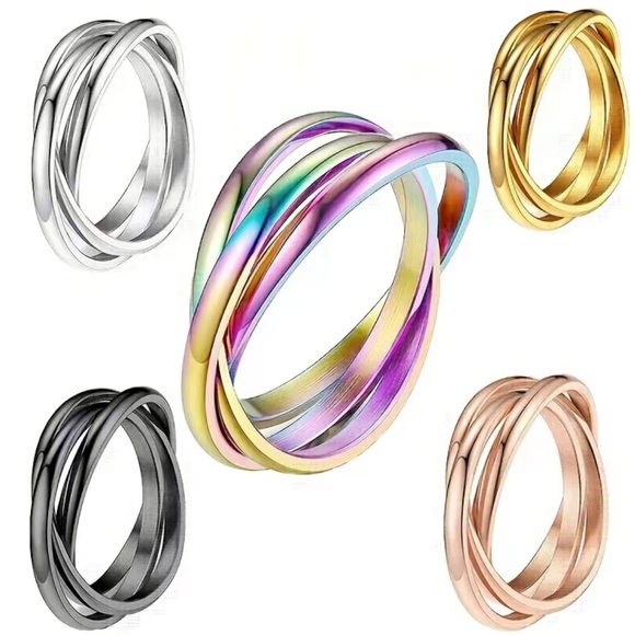 ๐ Fidget Anti Anxiety Spinning Colorful Ring Titanium Steel - Picture 2 of 3